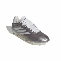 adidas Copa Pure IV League Gras Voetbalschoenen (FG) Kids Zilver Wit Donkergrijs