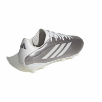 adidas Copa Pure IV League Gras Voetbalschoenen (FG) Kids Zilver Wit Donkergrijs
