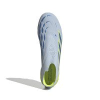 adidas Predator Elite Laceless Artificial Grass Football Boots (AG) Light Blue Blue Yellow