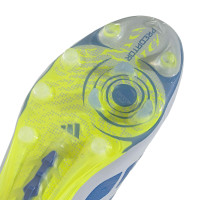 adidas Predator Elite Laceless Artificial Grass Football Boots (AG) Light Blue Blue Yellow