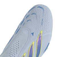 adidas Predator Elite Laceless Artificial Grass Football Boots (AG) Light Blue Blue Yellow