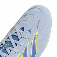 adidas Predator Elite Gras Football Boots (FG) Kids Light Blue Blue Yellow
