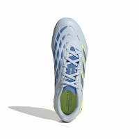 adidas Predator League Gras Voetbalschoenen (FG) Kids Lichtblauw Blauw Geel