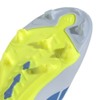 adidas Predator League Gras Voetbalschoenen (FG) Kids Lichtblauw Blauw Geel