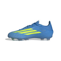 adidas F50 Elite Gras Football Boots (FG) Kids Blue Neon Yellow