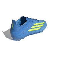 adidas F50 Elite Gras Football Boots (FG) Kids Blue Neon Yellow