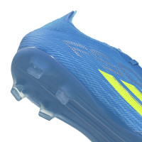 adidas F50 Elite Gras Football Boots (FG) Kids Blue Neon Yellow