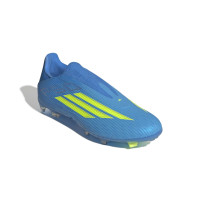 adidas F50 League Veterloze Gras / Kunstgras Voetbalschoenen (MG) Blauw Neongeel