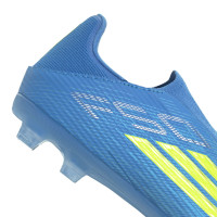 adidas F50 League Veterloze Gras / Kunstgras Voetbalschoenen (MG) Blauw Neongeel