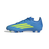 adidas F50 League Grass/Artificial Grass Football Boots (MG) Kids Blue Neon Yellow