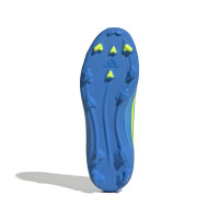 adidas F50 League Grass/Artificial Grass Football Boots (MG) Kids Blue Neon Yellow