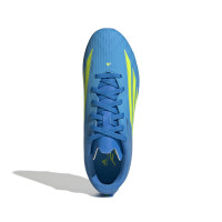 adidas F50 League Grass/Artificial Grass Football Boots (MG) Kids Blue Neon Yellow