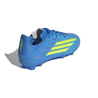 adidas F50 League Grass/Artificial Grass Football Boots (MG) Kids Blue Neon Yellow