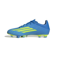 adidas F50 Club Gras / Kunstgras Voetbalschoenen (MG) Blauw Neongeel