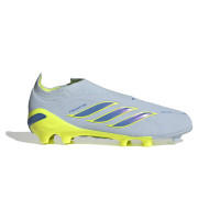 adidas Predator Elite Veterloze Gras Voetbalschoenen (FG) Kids Lichtblauw Blauw Geel