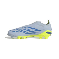 adidas Predator Elite Laceless Grass Football Boots (FG) Kids Light Blue Blue Yellow
