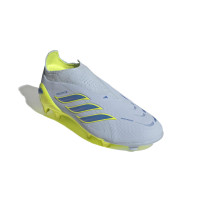 adidas Predator Elite Laceless Grass Football Boots (FG) Kids Light Blue Blue Yellow