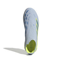 adidas Predator Elite Laceless Grass Football Boots (FG) Kids Light Blue Blue Yellow