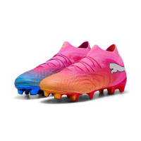 PUMA Future 9 Ultimate Gras Voetbalschoenen (FG) Felroze Blauw Geel
