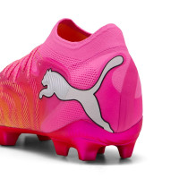 PUMA Future 9 Ultimate Gras Voetbalschoenen (FG) Felroze Blauw Geel