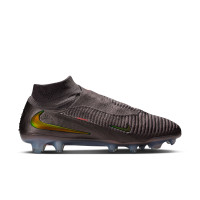 Nike Phantom 6 High LV8 Elite Gras Voetbalschoenen (FG) Donkergrijs Oranje Multicolor