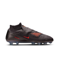 Nike Phantom 6 High LV8 Elite Gras Voetbalschoenen (FG) Donkergrijs Oranje Multicolor