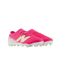 New Balance Furon V8 Team Gras Voetbalschoenen (FG) Kids Felroze Wit Goud