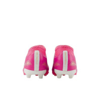 New Balance Tekela V5 Team Gras Voetbalschoenen (FG) Kids Felroze Wit Goud