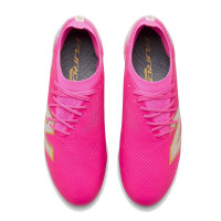 New Balance Furon V8 Elite Gras Voetbalschoenen (FG) Felroze Wit Goud