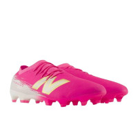 New Balance Furon V8 Pro Gras Voetbalschoenen (FG) Felroze Wit Goud