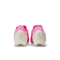 New Balance Tekela V5 Elite Low Gras Voetbalschoenen (FG) Felroze Wit Goud