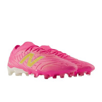 New Balance Tekela V5 Pro Low Gras Voetbalschoenen (FG) Felroze Wit Goud