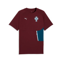PUMA Portugal Pumatech T-Shirt 2026-2028 Bordeauxrood Blauwgroen Wit