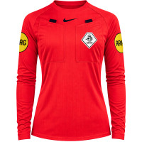 Nike KNVB Scheidsrechtersshirt 2026-2028 Lange Mouwen Dames Felrood Zwart