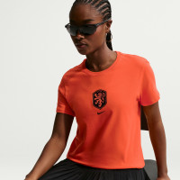 Nike Nederland Crest T-Shirt 2026-2028 Dames Oranje Zwart