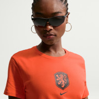 Nike Nederland Crest T-Shirt 2026-2028 Dames Oranje Zwart