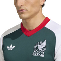 adidas Mexico Pre-Match Trainingsshirt 2026-2028 Wit Donkergroen