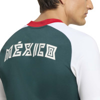adidas Mexico Pre-Match Trainingsshirt 2026-2028 Wit Donkergroen