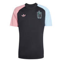 adidas België Pre-Match Trainingsshirt 2026-2028 Zwart Lichtblauw Roze