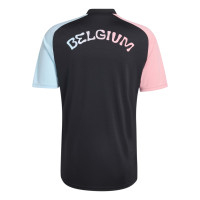 adidas België Pre-Match Trainingsshirt 2026-2028 Zwart Lichtblauw Roze