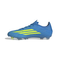 adidas F50 League Gras / Kunstgras Voetbalschoenen (MG) Blauw Neongeel
