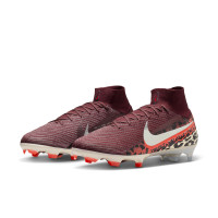 Nike Zoom Mercurial Superfly 10 Elite Gras Football Boots (FG) Burgundy Silver Orange