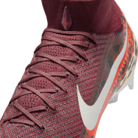 Nike Zoom Mercurial Superfly 10 Elite Gras Football Boots (FG) Burgundy Silver Orange