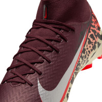 Nike Zoom Mercurial Superfly 10 Academy Gras / Kunstgras Voetbalschoenen (MG) Bordeauxrood Zilver Oranje