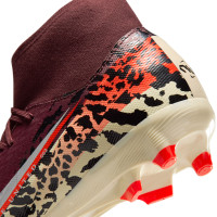 Nike Zoom Mercurial Superfly 10 Academy Gras / Kunstgras Voetbalschoenen (MG) Bordeauxrood Zilver Oranje