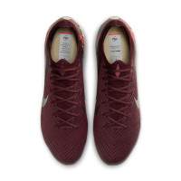 Nike Zoom Mercurial Vapor 16 Elite Gras Voetbalschoenen (FG) Bordeauxrood Zilver Oranje