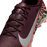 Nike Zoom Mercurial Vapor 16 Academy Grass/Artificial Grass Football Boots (MG) Burgundy Silver Orange