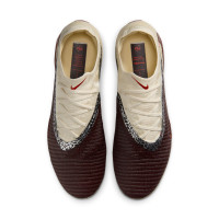 Nike Phantom 6 Low Elite Gras Voetbalschoenen (FG) Gebroken Wit Bordeauxrood Rood