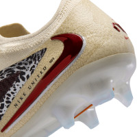Nike Phantom 6 Low Elite Gras Voetbalschoenen (FG) Gebroken Wit Bordeauxrood Rood