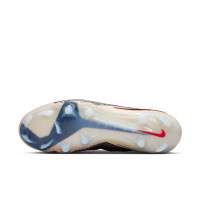Nike Phantom 6 High Elite Grass Football Boots (FG) Off White Burgundy Red